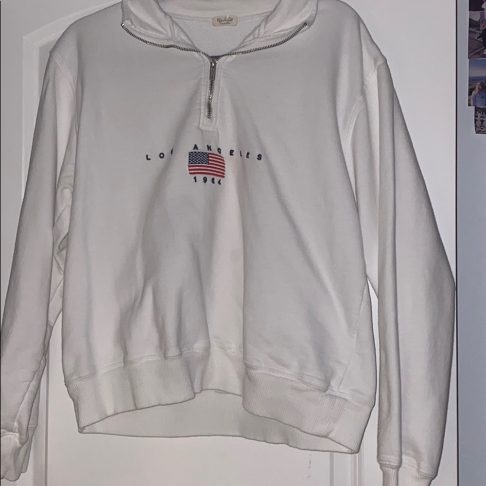 White quarter zip